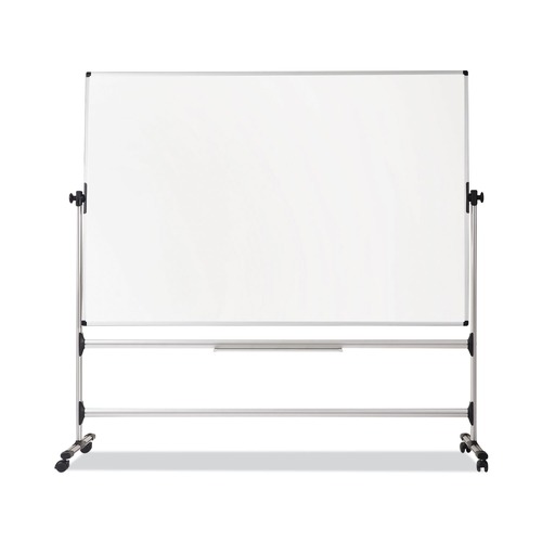 New Arrivals | MasterVision RQR0521 Earth Silver 48 in. x 70 in. Steel Frame, Easy Clean Revolver Dry Erase Board - White image number 0