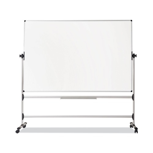 New Arrivals | MasterVision RQR0521 Earth Silver 48 in. x 70 in. Steel Frame, Easy Clean Revolver Dry Erase Board - White image number 0