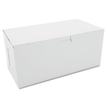 SCT SCH 0949 9 in. x 5 in. x 4 in. Non-Window Bakery Boxes - White (250/Carton)