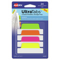 Avery 74767 Ultra Tabs 1/5-Cut 2.5 in. Repositionable Margin Tabs - Assorted Neon Colors (24/Pack) image number 0