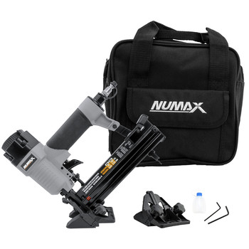 NuMax SFBC940 Pneumatic 4-in-1 18 Gauge 1-5/8 in. Mini Flooring Nailer and Stapler with Canvas Bag