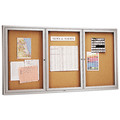 New Arrivals | Quartet 2366 Enclosed Bulletin Board, Natural Cork/fiberboard, 72 X 36, Silver Aluminum Frame image number 0