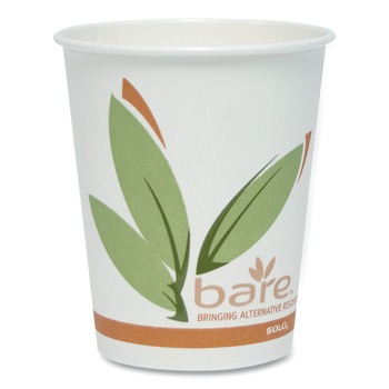 Dart 370RC-J8484 Bare Eco-Forward 10 oz. Recycled Content Paper Hot Cups - Green/White/Beige (1000/Carton)