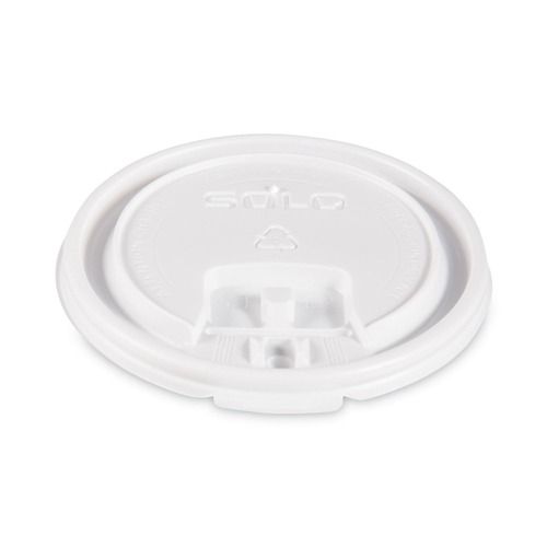 Dart LB3101-00007 10 oz. Lift Back and Lock Tab Cup Lids - White (100/Sleeve, 10 Sleeves/Carton) image number 0