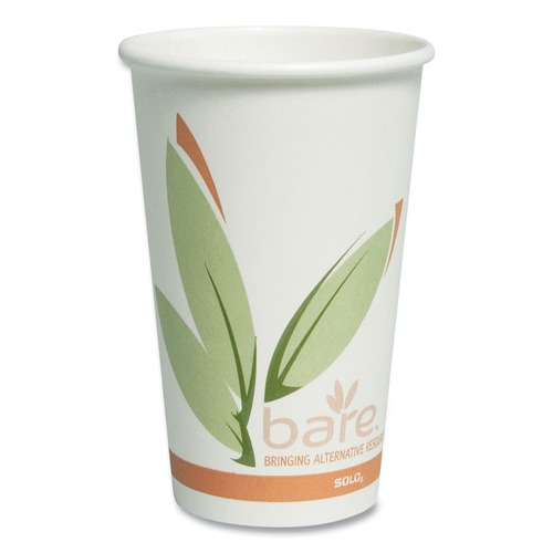 Cups and Lids | SOLO 316RC-J8484 Bare by Solo Eco-Forward 16 oz. Recycled Content PCF Paper Hot Cups (1000/Carton) image number 0