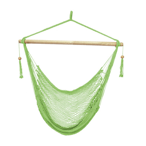 Bliss Hammock BHC-412LG Bliss Hammock BHC-412LG 265 lbs. Capacity Tahiti Island Rope Hammock Chair with 40 in. Wood Spreader - Green image number 0