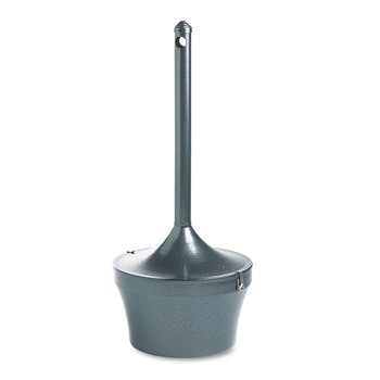PRODUCTS | Rubbermaid Commercial FGR1639EHGR Aladdin 4.5-Gallon Round Steel Smokers' Station (Charcoal)
