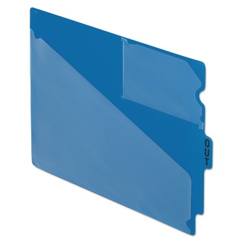 Pendaflex 13542 8.5 in. x 11 in. 1/3-Cut End Tab, Out, Colored Poly Out Guides with Center Tab - Blue (50/Box)