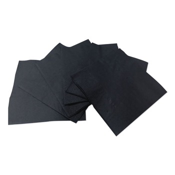 PAPER AND DISPENSERS | GEN 1401 1-Ply 9 in. x 4.5 in. Cocktail Napkins - Black (4000/Carton)