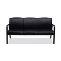 New Arrivals | Alera ALERL2319M 65.75 in. x 26.13 in. x 33 in. Reception Lounge 3-Seat Sofa - Black/Mahogany image number 1