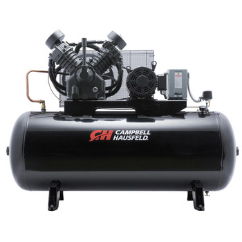 STATIONARY AIR COMPRESSORS | Campbell Hausfeld CE8001 10 HP 2 Stage 120 Gallon Oil-Lube Horizontal Air Compressor