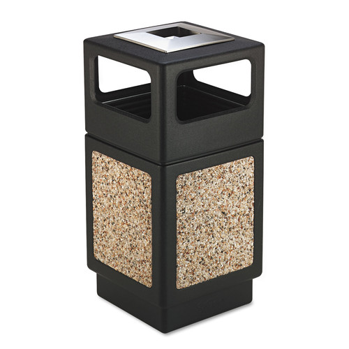 Waste Cans | Safco 9473NC Canmeleon Ash/trash Receptacle, Square, Aggregate/polyethylene, 38gal, Black image number 0