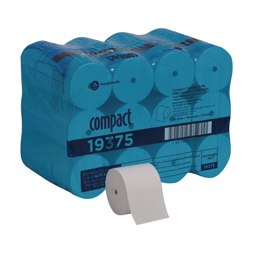 Cleaning and Janitorial Accessories | Georgia Pacific Professional 19375 Coreless 2-Ply Bath Tissue - White (36 Rolls/Carton, 1000 Sheets/Roll) image number 0