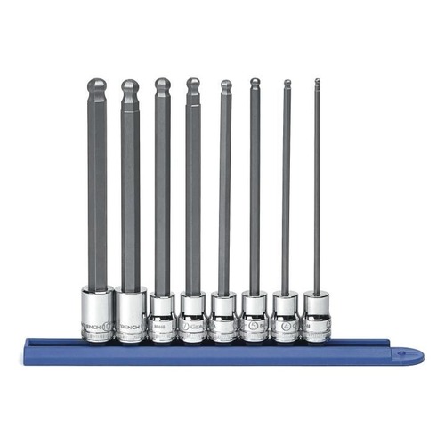 GearWrench 80573 8-Piece 3/8 in. Drive Metric Long Ball Hex Bit Socket Set image number 0