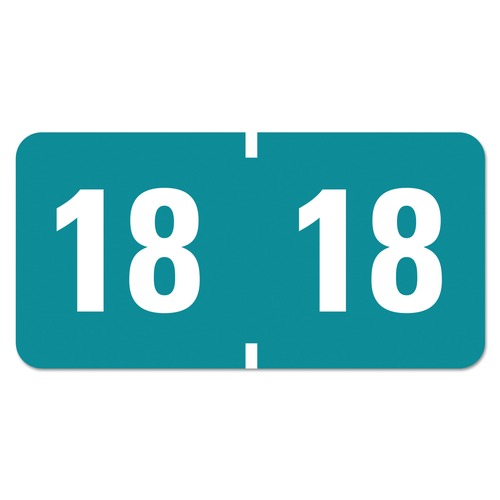 New Arrivals | Smead 68318 Yearly End Tab 0.75 in. x 1.5 in. '18-ft File Folder Labels - Teal (500-Piece/Roll) image number 0