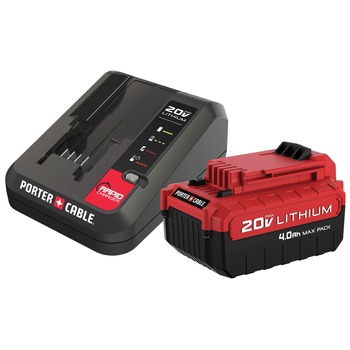 POWER TOOL ACCESSORIES | Porter-Cable 20V MAX 4 Ah Lithium-Ion Battery and Rapid Charger Starter Kit