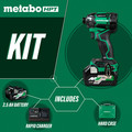 Impact Drivers | Metabo HPT WH36DCM MultiVolt 36V Brushless Lithium-Ion 4-1/2 in. Cordless Triple Hammer Bolt Impact Driver Kit with 2 Batteries (2.5 Ah) image number 13