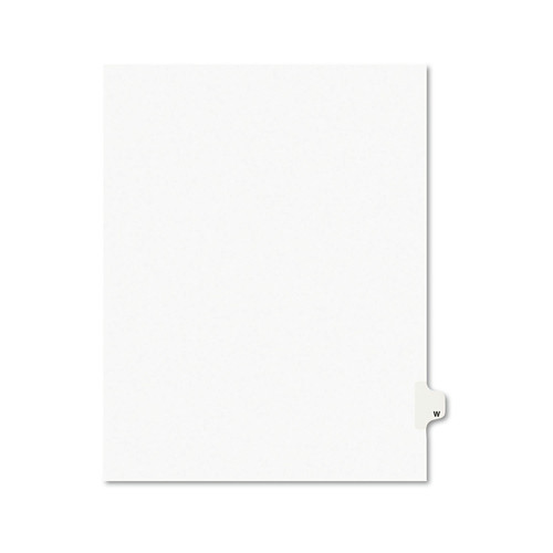 Avery 01423 11 in. x 8.5 in. Legal Exhibit Letter W Side Tab Index Dividers - White (25-Piece/Pack) image number 0