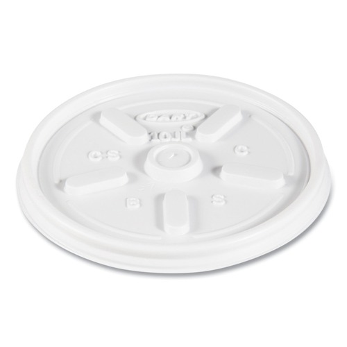 Dart 10JL 10 oz. Vented Plastic Hot Cup Lids - White (1000/Carton) image number 0