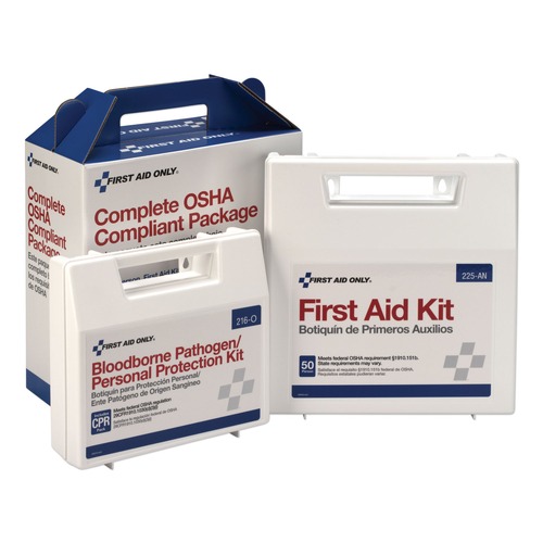 First Aid Only 228-CP | ANSI/OSHA Compliant 50 Person First Aid and BPP Kit (229/Kit) | First Aid Only 229-Pc ANSI/OSHA Compliant 50 Person First Aid