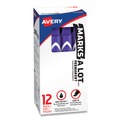 New Arrivals | Avery 08884 Marks-A-Lot Chisel Tip Desk Style Permanent Marker Set - Extra Large, Purple (12-Piece) image number 0