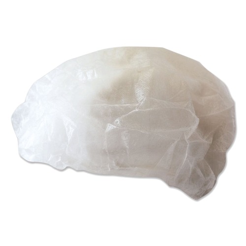 New Arrivals | Boardwalk BWKH42M 19 in. Disposable Bouffant Caps - Medium, White (100/Pack) image number 0