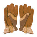 Work Gloves | Klein Tools 40227 Journeyman Leather Utility Gloves - Large, Brown/Tan image number 4