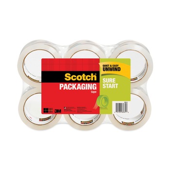 Scotch 3500-6 1.88 in. x 54.6 yds. Sure Start 3 in. Core Packaging Tape - Clear (6/Pack)
