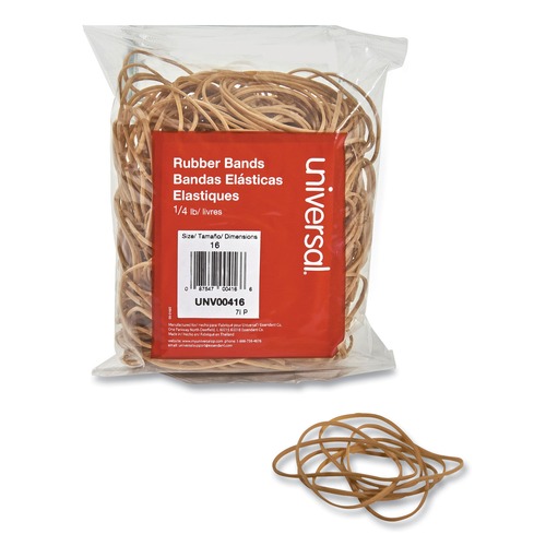Friends and Family Sale - Save up to $60 off | Universal UNV00416 Rubber Bands, Size 16, 2-1/2 X 1/16, 475 Bands/1/4lb (475/Pack) image number 0