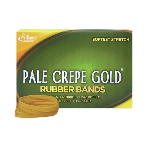 Alliance 20325 0.04 in. Gauge, Pale Crepe Gold Rubber Bands - Size 32, Crepe (1100-Piece/Box) image number 0