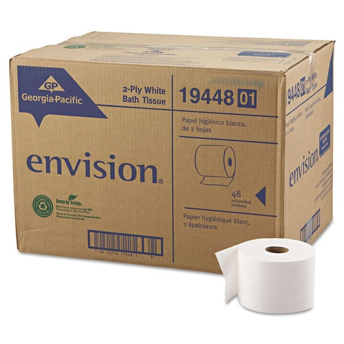 Georgia Pacific Professional 19448/01 Pacific Blue Basic High-Capacity 2-Ply Bath Tissue - White (1000 Sheets/Roll 48 Rolls/Carton) image number 0
