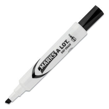 Avery 24445 MARKS A LOT Desk-Style Broad Chisel Tip Dry Erase Marker - Black (200-Piece/Box)