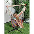 Bliss Hammock BHC-412PK Bliss Hammock BHC-412PK 265 lbs. Capacity Tahiti Island Rope Hammock Chair with 40 in. Wood Spreader - Pink image number 1