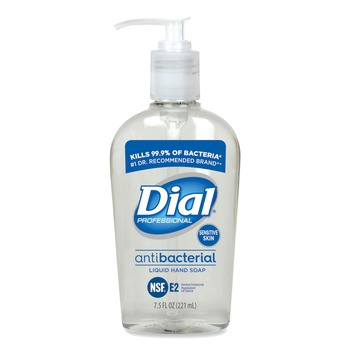 Dial Professional DIA 82834 7.5 oz. Bottle Antimicrobial Liquid Hand Soap For Sensitive Skin - Floral Scent (12-Piece/Carton)