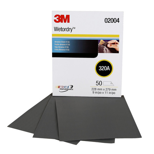 3M 2004 Wetordry Tri-M-ite Sheet 9 in. x 11 in. 320A (50-Pack) image number 0