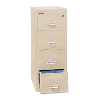FireKing 4-1825-CPA 17.75 in. x 25 in. x 52.75 in. UL 350 Degree for Fire Four-Drawer Vertical Letter File Cabinet - Parchment