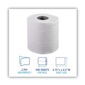 Cleaning & Janitorial Supplies | Boardwalk B6150 156.25 ft. 2-Ply Septic Safe Toilet Tissue - White (500 Sheets/Roll, 96 Rolls/Carton) image number 2