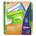 New Arrivals | Avery 11906 Big Tab Two-Pocket 5-Tab Insertable Plastic Dividers - Multicolor (1-Set) image number 0