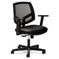  | HON H5713.SB11.T Volt Series 250 lbs. Capacity Mesh Back Synchro-Tilt Leather Task Chair - Black image number 1