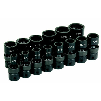 Grey Pneumatic 1314U 14-Piece 1/2 in. Drive 6-Point SAE Universal Ball Joint Socket Set