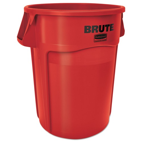 Rubbermaid Commercial FG264360RED Brute 44 Gallon Vented Round Trash Receptacle - Red image number 0