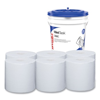 DISINFECTANTS | WypAll 06411 WetTask Customizable Wet Wiping System Critical Clean Wipers for Bleach/Disinfectants/Sanitizers with Bucket (540/Carton)