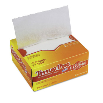 Dixie DIX T6 6 in. x 10-3/4 in. Tissue-Pac Lightweight Dry Waxed Interfolding Tissue - White (1000/Pack)