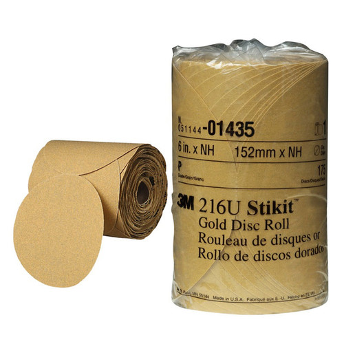 3M 1435 6 in. P320 Stikit Gold Sanding Discs (175-Pack) image number 0
