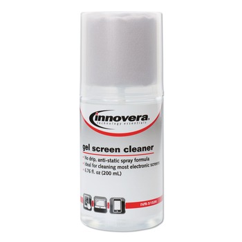 Innovera IVR51520 Anti-Static 4 oz. Spray Gel Screen Cleaner with Microfiber Cloth