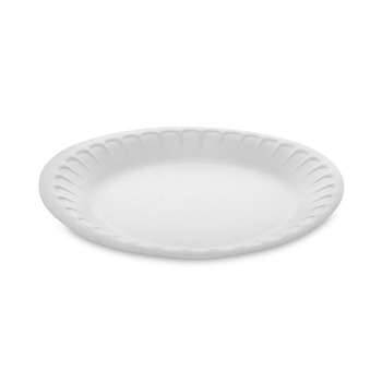 Pactiv Corp. YTH100070000 7 in. Diameter Unlaminated Foam Dinnerware Plate - White (900/Carton)