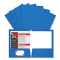 Universal UNV56419 11 in. x 8.5 in. Cardboard Paper, Laminated Two-Pocket Folder - Blue (25/Pack) image number 1