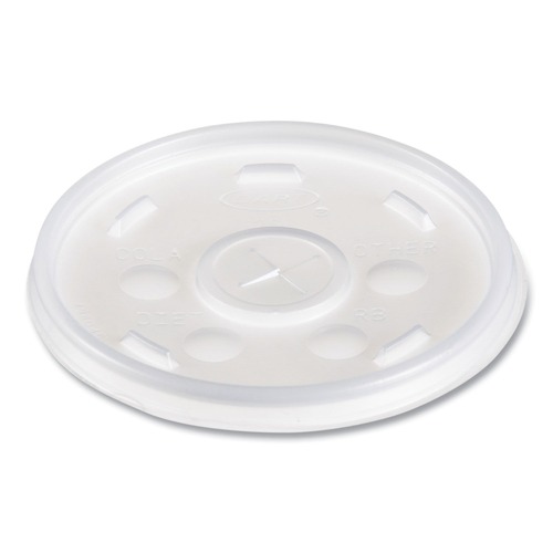 Just Launched | Dart 12SL Plastic Lids, For 12oz Hot/cold Foam Cups, Slip-Thru Lid, White (1000/Carton) image number 0