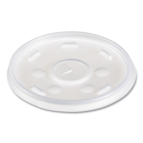 New Arrivals | Dart 12SL Plastic Lids, For 12oz Hot/cold Foam Cups, Slip-Thru Lid, White (1000/Carton) image number 0