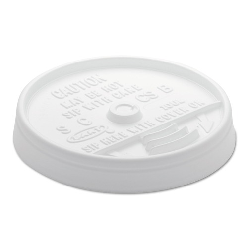 Just Launched | Dart 10UL Sip Thru 10 - 12 oz. Plastic Lids for Foam Cups - White (1000-Piece/Carton) image number 0